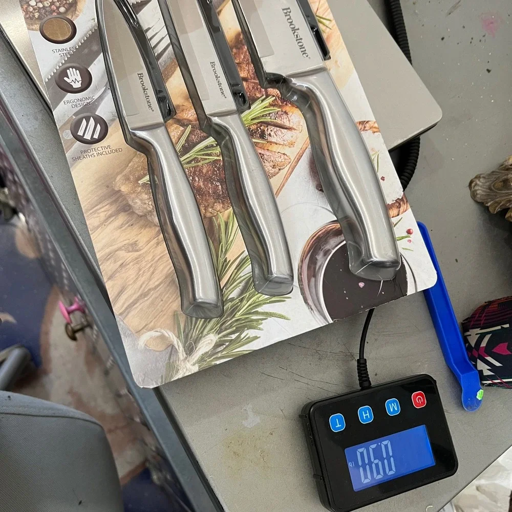Brookstone 3 Piece Stainless Steel Kitchen Knife Set with Sheaths